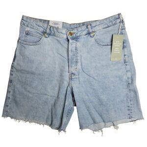 90s‎ Cutoff High Waist &Denim Shorts Light Wash US 14/EUR 46